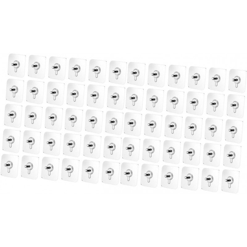 YHJZSM 120 pcs Marquage Non- Nail Sticky Rack Cuisine Autocollants Patchs Mur Réutilisable Transparent Cintres en Acier Trou