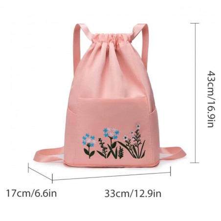 Sac à Dos Décontracté Brodé – Style Floral et Fonctionnel