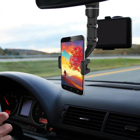 Support de téléphone de voiture pour rétroviseur automatique 360°